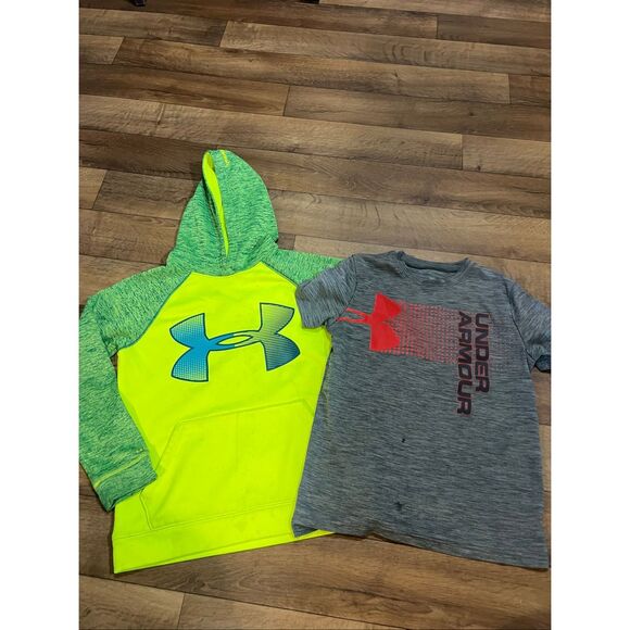 Under Armour Sweatshirt And T-Shirt Bundle Youth Size Medium FLAWED - Picture 1 of 13